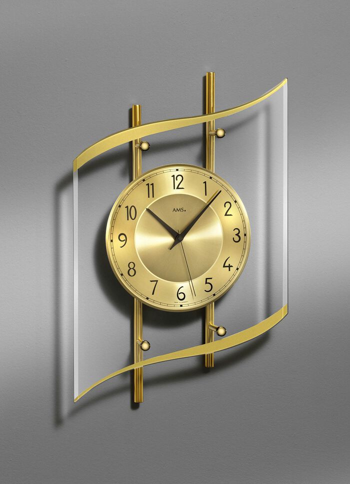 Wanduhr mit Funkuhrwerk GOLD