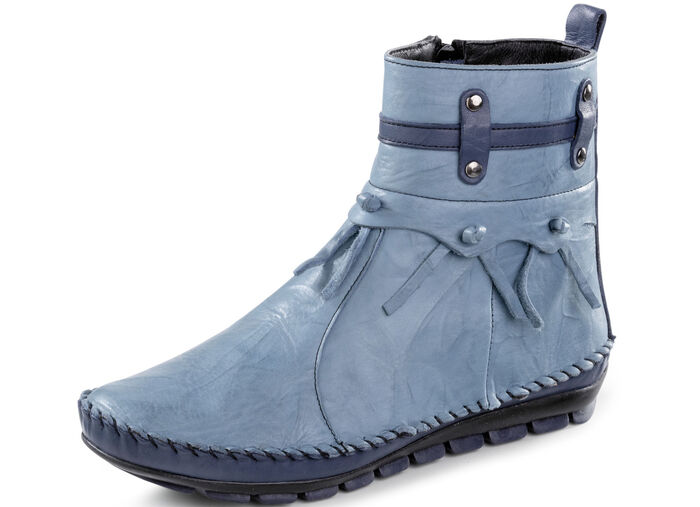 Gemini Mokassin-Stiefelette mit Knitter-Struktur JEANS