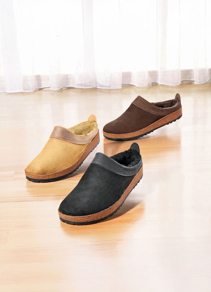 &laquo;Haflinger&raquo; Lammfell-Clog in verschiedenen Farben f&uuml;r Damen und Herren 