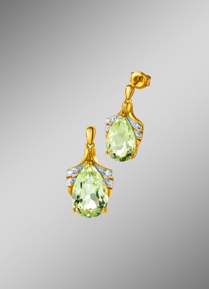 Ohrstecker mit einem tropfenf&ouml;rmigen Amethysten 