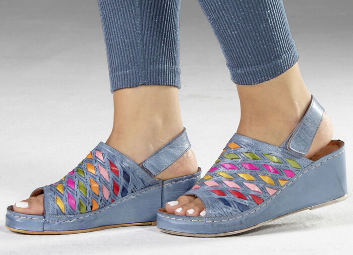 Gemini Sandalette mit raffinierten, bunten Flechtdurchzügen JEANS