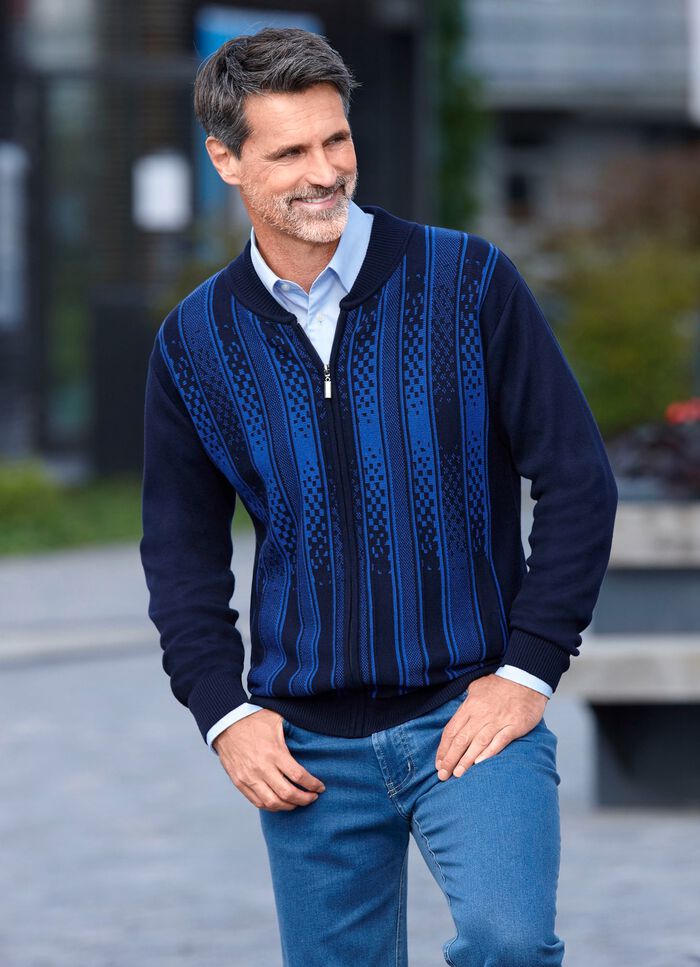 Gemusterte Jacke in 2 Farben MARINE