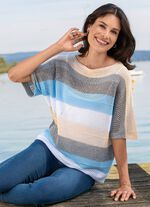 Pullover in Garnmix mit Glanzeffekt 