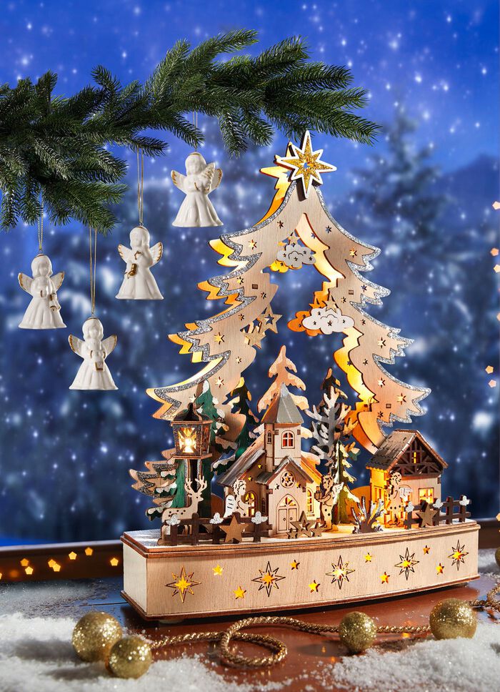 Glockenengel aus Porzellan, 4er-Set 