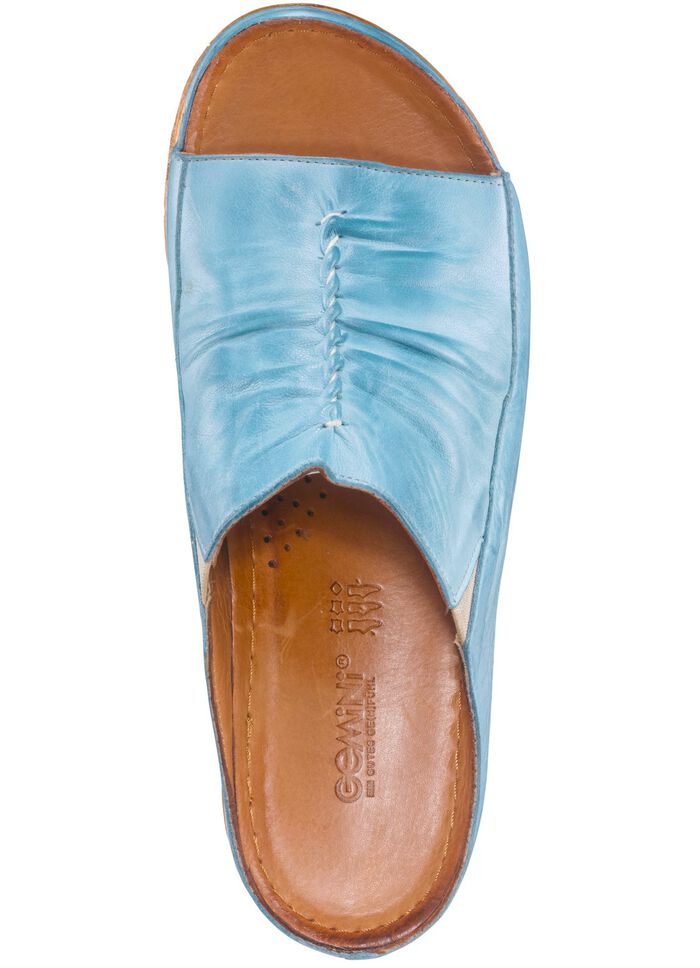Gemini Pantolette mit seitlichen Gummiz&uuml;gen HELLBLAU