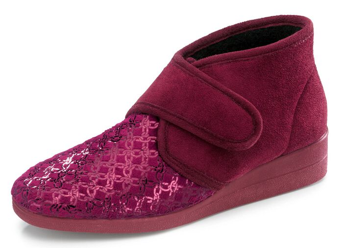 Klett-Hausschuh aus Veloursmaterial 