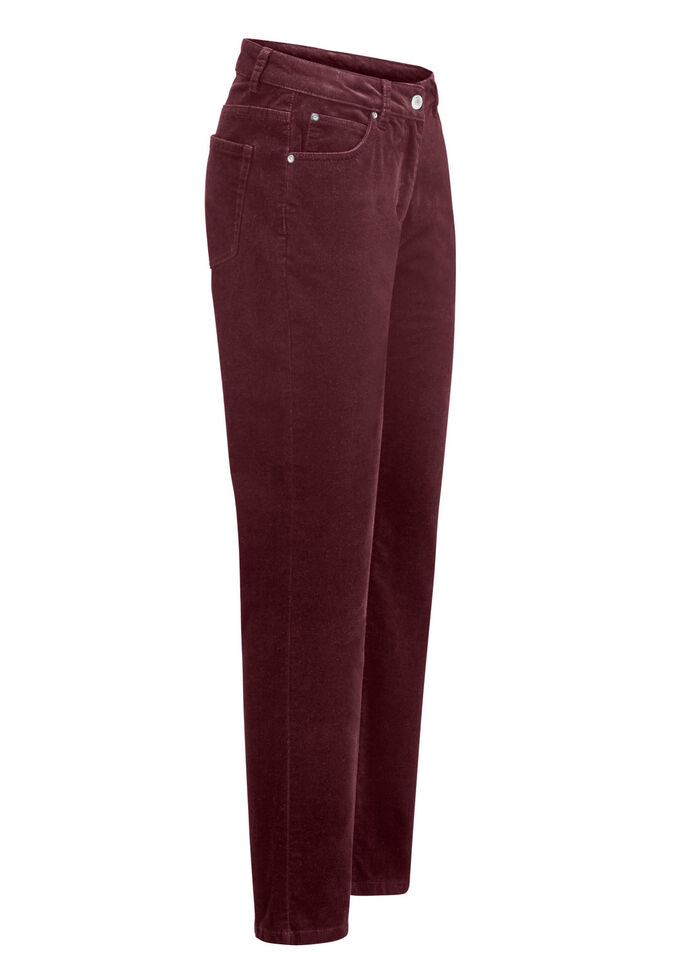 Samtweiche Hose in 5-Pocket-Form BORDEAUX