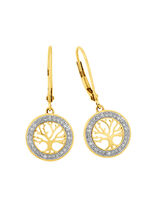 Lebensbaum-Ohrringe mit Diamanten 