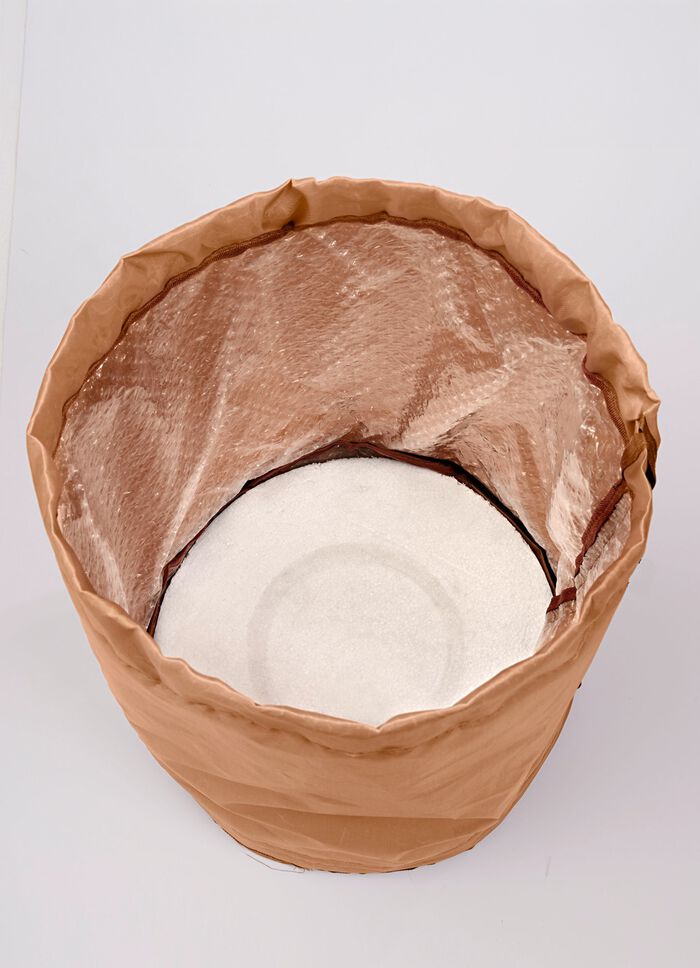 Topfschutz mit Rei&szlig;verschluss und Zugband BRAUN