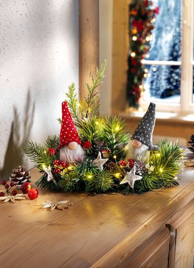 Beleuchtetes Gesteck, batteriebetrieben 