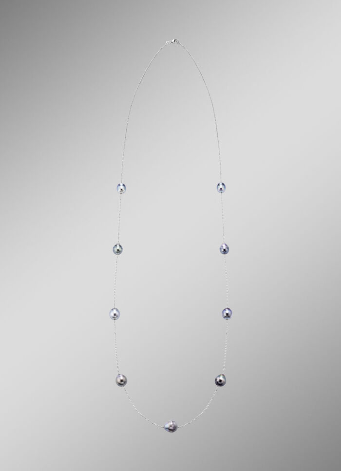 Halskette mit Tahiti-Zuchtperlen in Barockform 