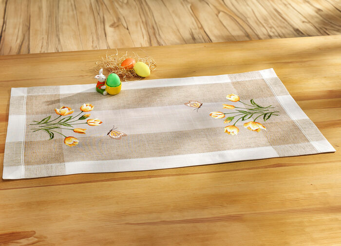 Tisch- und Raumdekoration mit Tulpen und Schmetterlinge, 