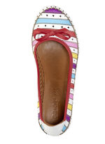 Gemini Pumps aus Rind-Nappaleder mit Schleife WEISS-MULTICOLOR