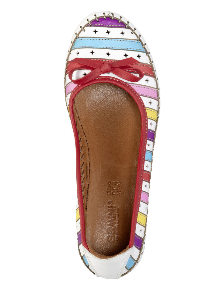 Gemini Pumps aus Rind-Nappaleder mit Schleife WEISS-MULTICOLOR
