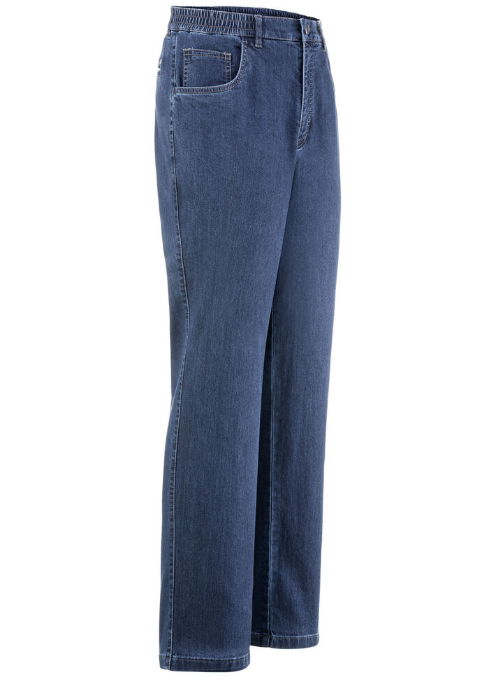 Jeans mit Gummibund in 3 Farben JEANSBLAU