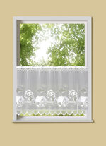 Kurzvorhang H&auml;uschen mit Stangendurchzug 