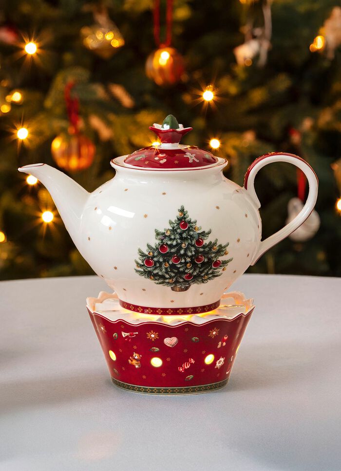 Kanne und St&ouml;vchen von Villeroy & Boch WEISS-GR&Uuml;N-ROT