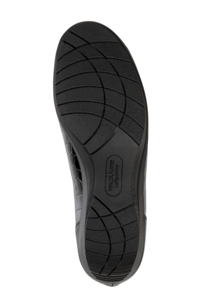 Waldl&auml;ufer Slipper aus krokogepr&auml;gtem Lackleder und Nappaleder 