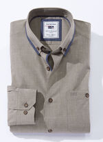 «Milano Italy»-Hemd in 4 Farben BEIGE MELIERT