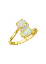 Damenring mit echten Opalen und Diamanten 