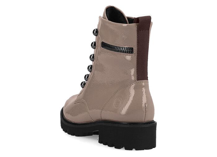 Remonte Stiefelette mit trendigen Zierketten in Schn&uuml;r-Optik TAUPE