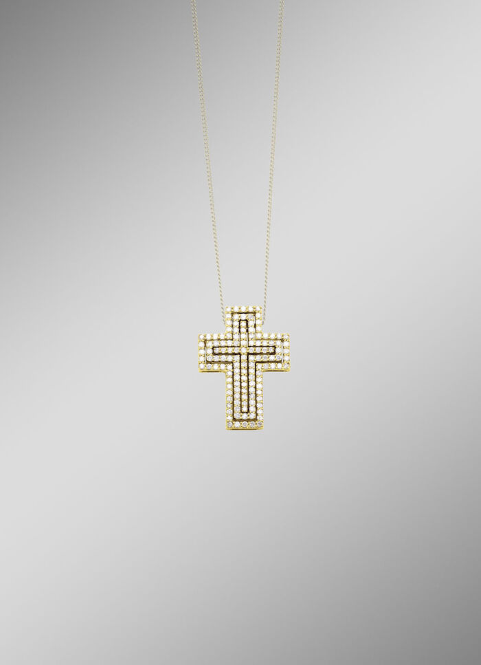 Kreuz-Anh&auml;nger mit Brillanten 