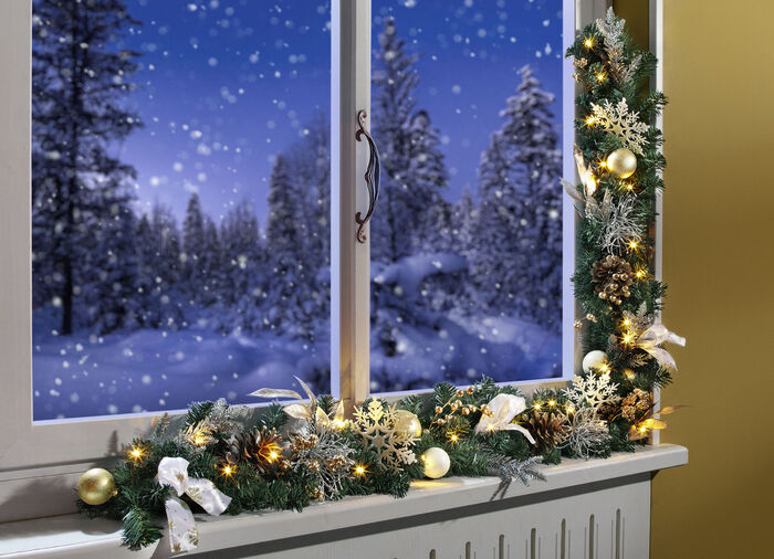 Beleuchtete Grilande mit Timerfunktion 