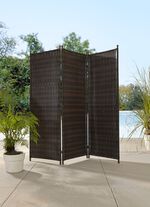 Witterungsbest&auml;ndiger Paravent mit stabilem Stahlgestell BRAUN