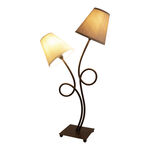 Elegant geschwungene Tischlampe aus Metall 