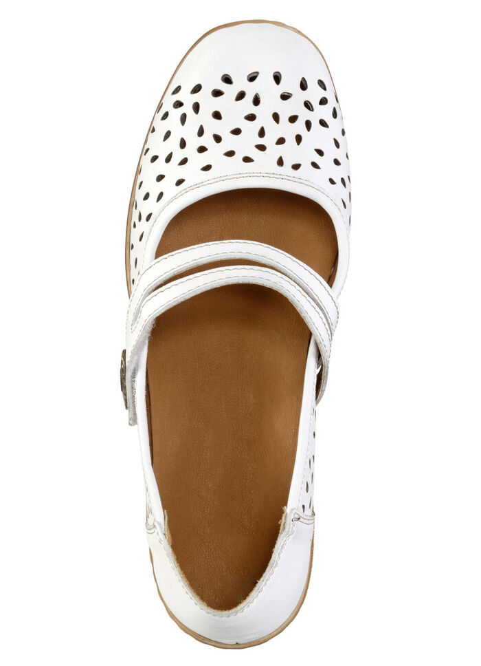 ELENA EDEN, sommerliche Damen-Spangenschuhe, Weite H, mit herausnehmbarem Fussbett WEISS