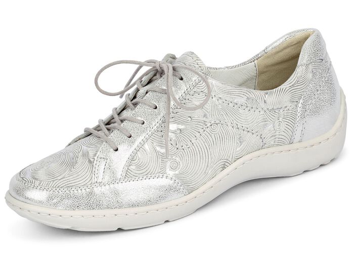 Waldl&auml;ufer, elegante Damen-Schn&uuml;rschuhe, Weite H, mit herausnehmbarem Fussbett MATTSILBER