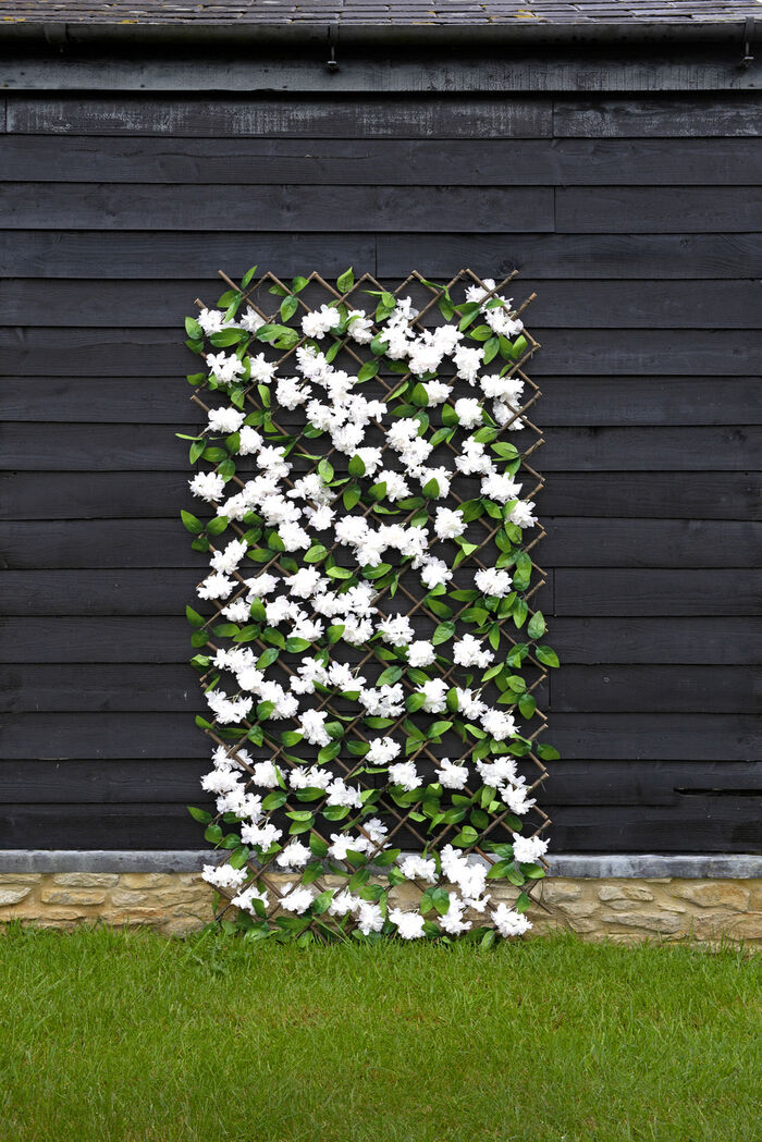 Wandgitter aus Blätter und Blüten, 