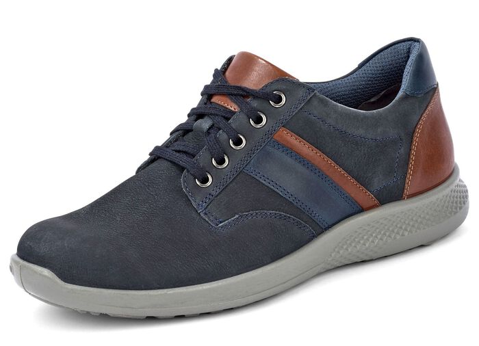 GINO GALANTE, bequeme Herren-Schn&uuml;rschuhe, Weite K, mit herausnehmbarem Fussbett MARINE-COGNAC