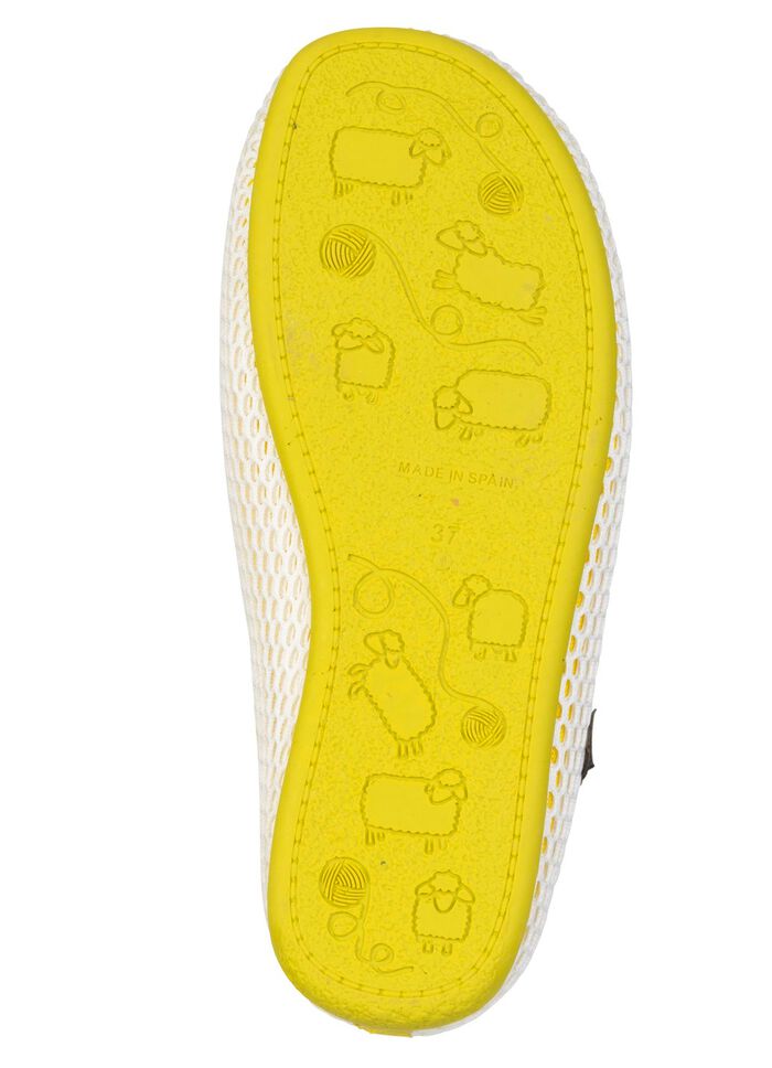 Bequeme Damen-Hausschuhe, Weite H, mit herausnehmbarem Fussbett GELB