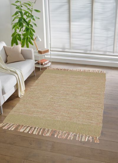 Handgewebter Teppich mit Fransen 