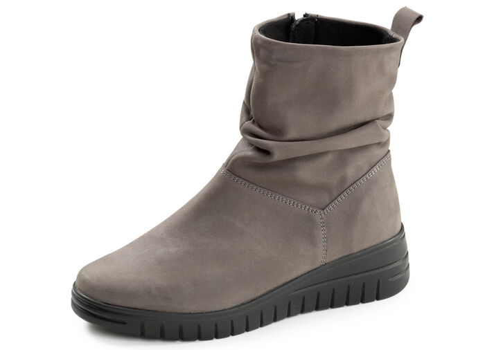 ELENA EDEN, bequeme Damen-Stiefeletten, Weite H, mit herausnehmbarem Fussbett DUNKELTAUPE