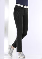 Jeans mit sch&ouml;ner Stickerei SCHWARZ