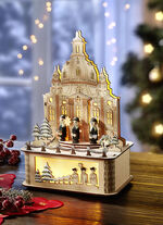 Beleuchtete Holzdekoration 