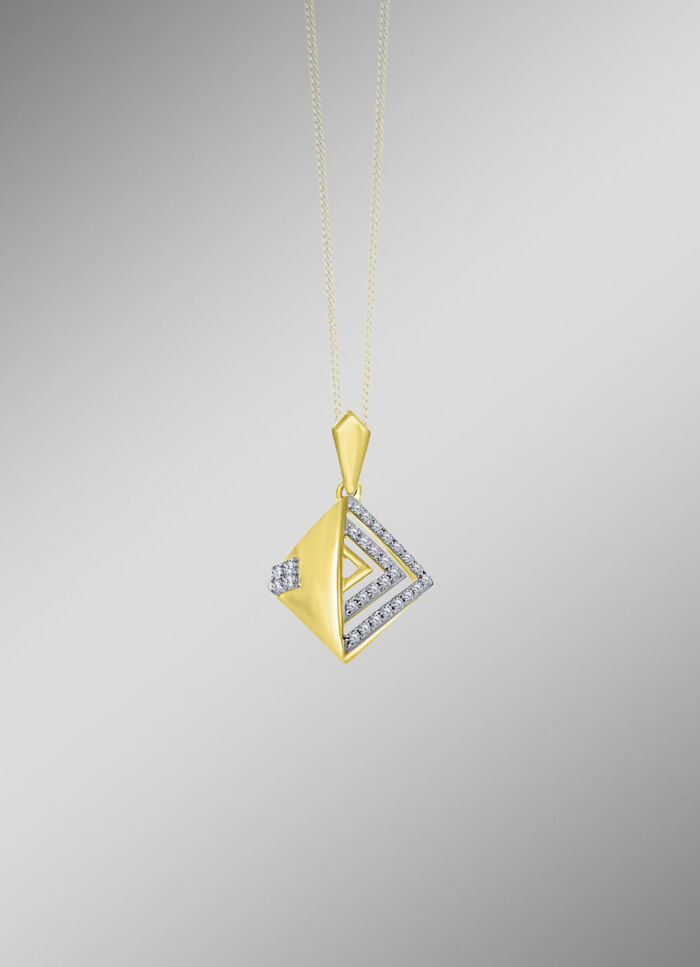 Moderner Anh&auml;nger mit Diamanten 