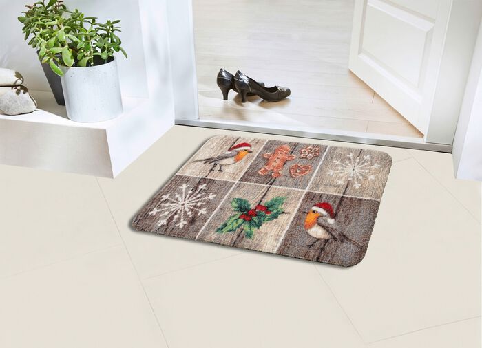 Fussmatte Patchwork mit rutschhemmender Latex-R&uuml;ckseite 