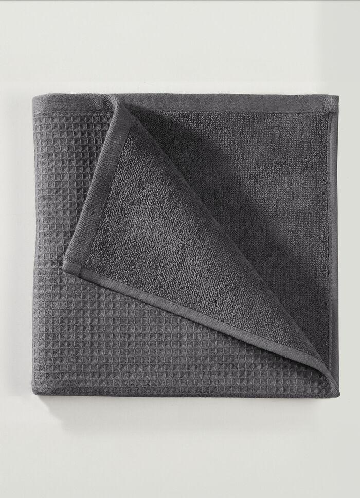 Waffelpiqué-Frottier-Serie aus Baumwolle ANTHRAZIT