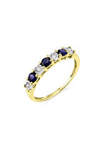 Damenring mit echt Safir und Brillanten 