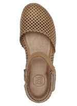 ELENA EDEN, sommerliche Damen-Sandalen, Weite G, aus Leder COGNAC