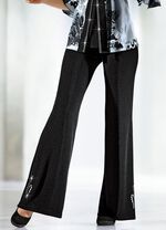 Hose mit Metallplättchen-und Strasszier SCHWARZ