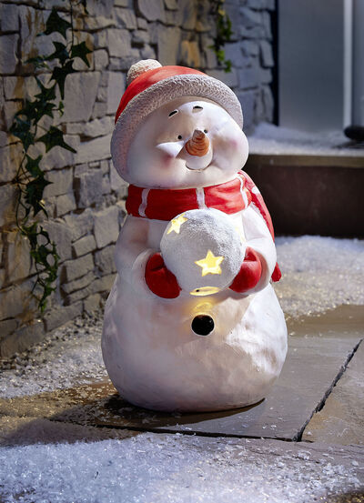 Wetterfester LED-Schneemann mit Timer 