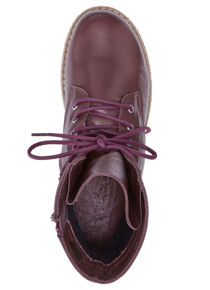 Andrea Conti Schnür-Stiefelette aus weichem Nappaleder BORDEAUX