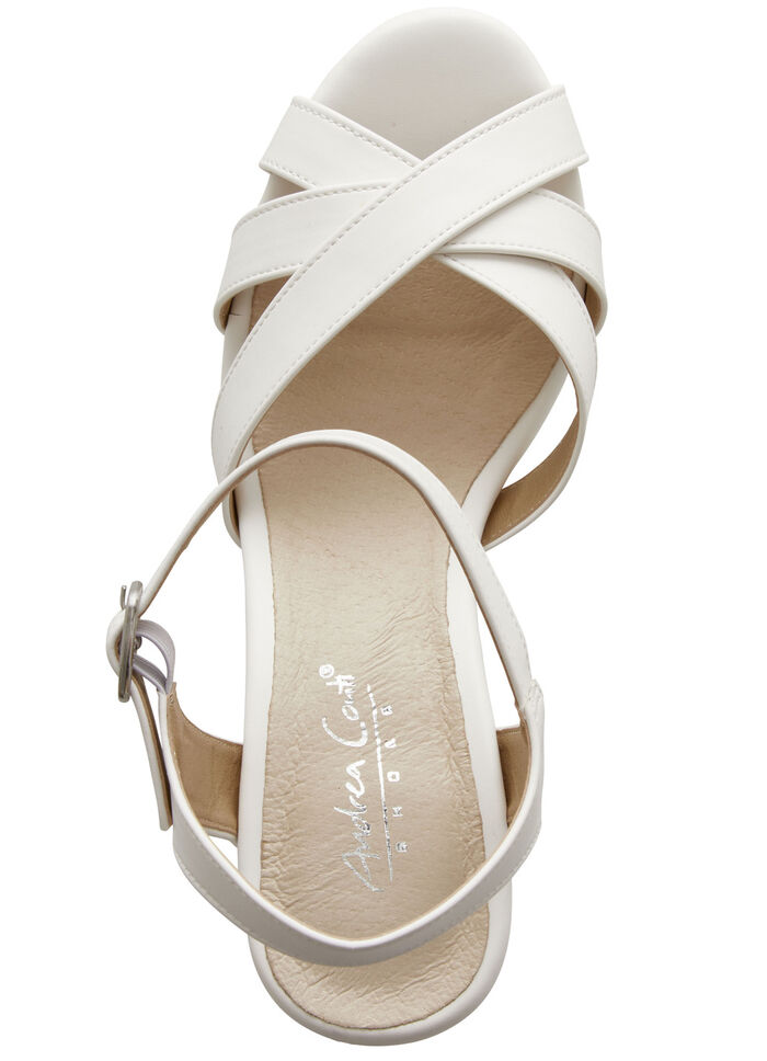 Andrea Conti Riemchen-Sandalette mit verdecktem Gummizug WEISS