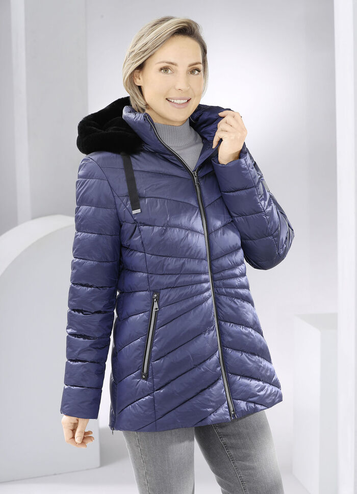 Jacke aus recycelten Fasern SAPHIRBLAU