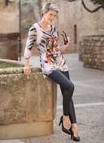 Shirt mit platziertem Tiermotiv SCHWARZ-GRAU