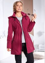 Funktionsjacke mit dezentem Streifendessin RUBINROT